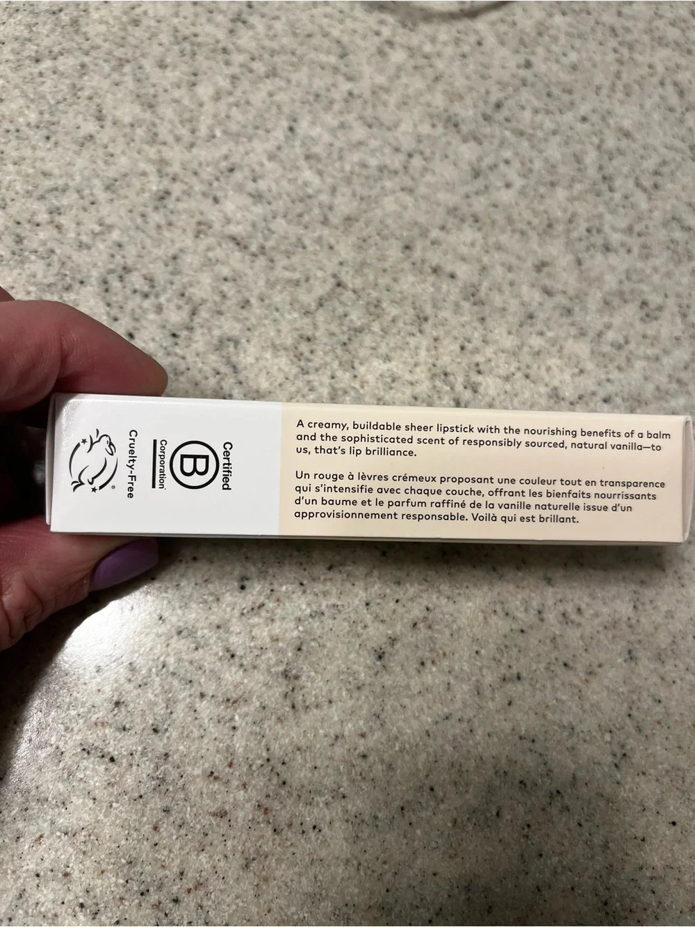 Pearl colored sheer conditioning lipstick